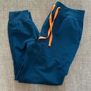 Navy High Waisted Petite Zamora Jogger Scrub Pants